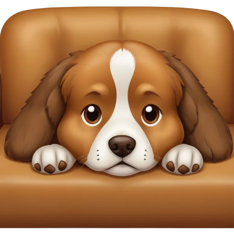 tired dog lying on a sofa emoji
