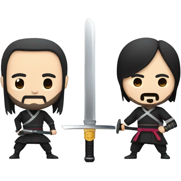 John wick sword fighting a samurai  emoji