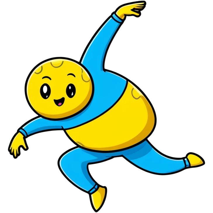 Yellow sponge cartoon character dancing emoji