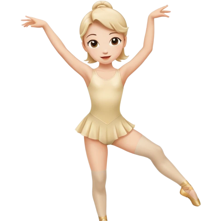 girl Dancing cream leotard emoji