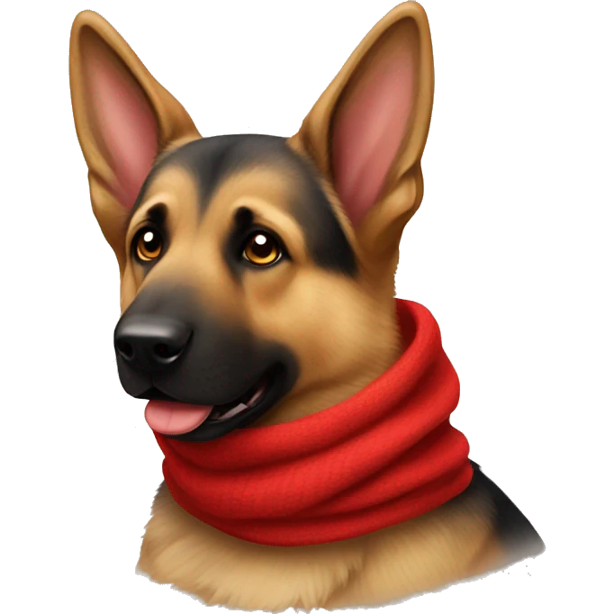 German Shepard wearing red scarf  emoji