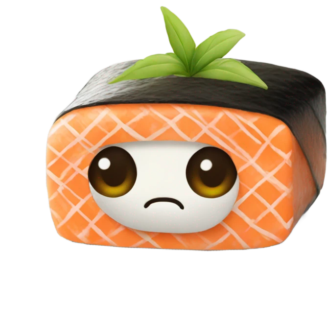 Sushi with face emoji