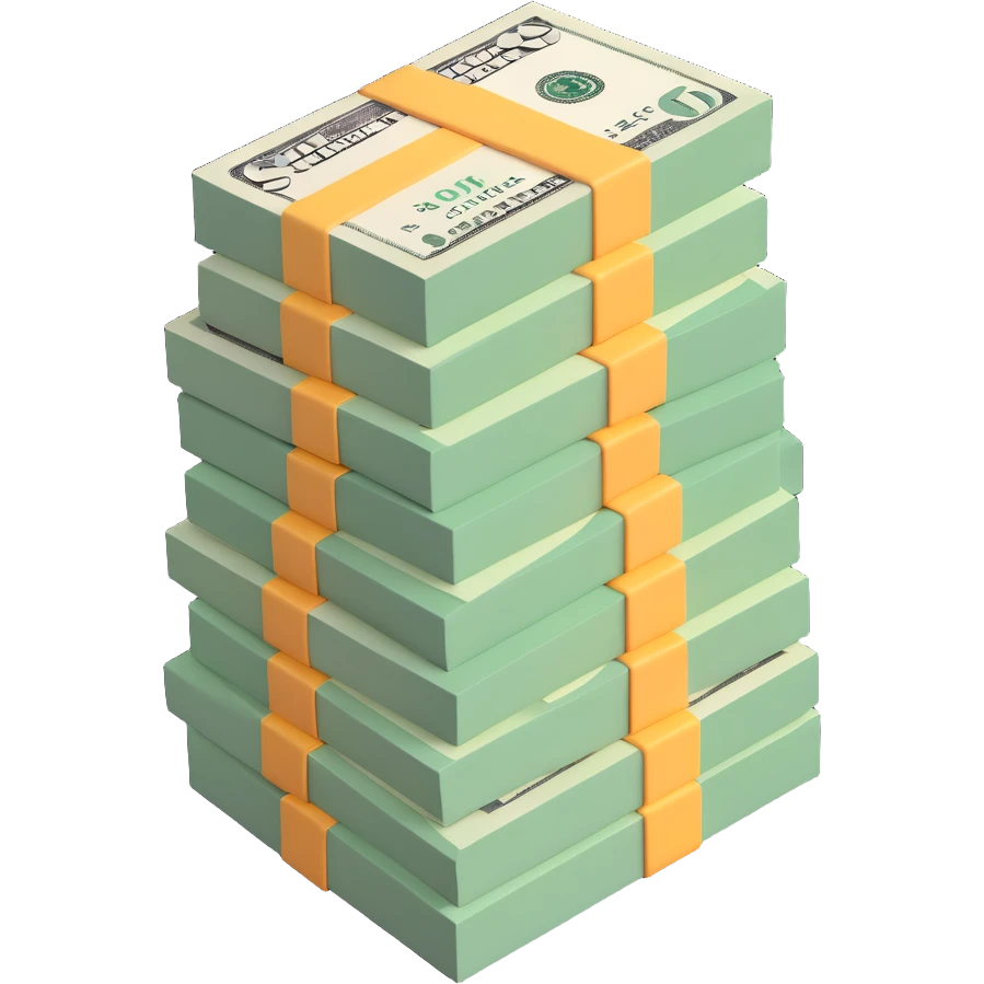 stack of dollar bills emoji