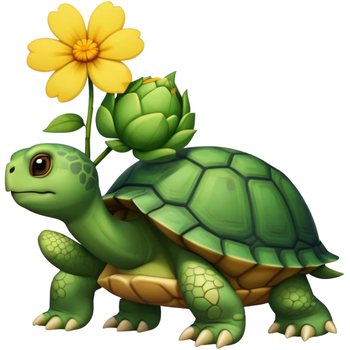 Tortle with a flower  emoji