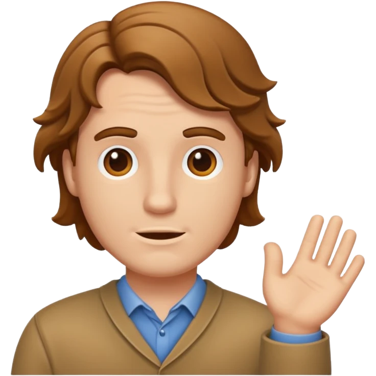 White guy with brown waves emoji