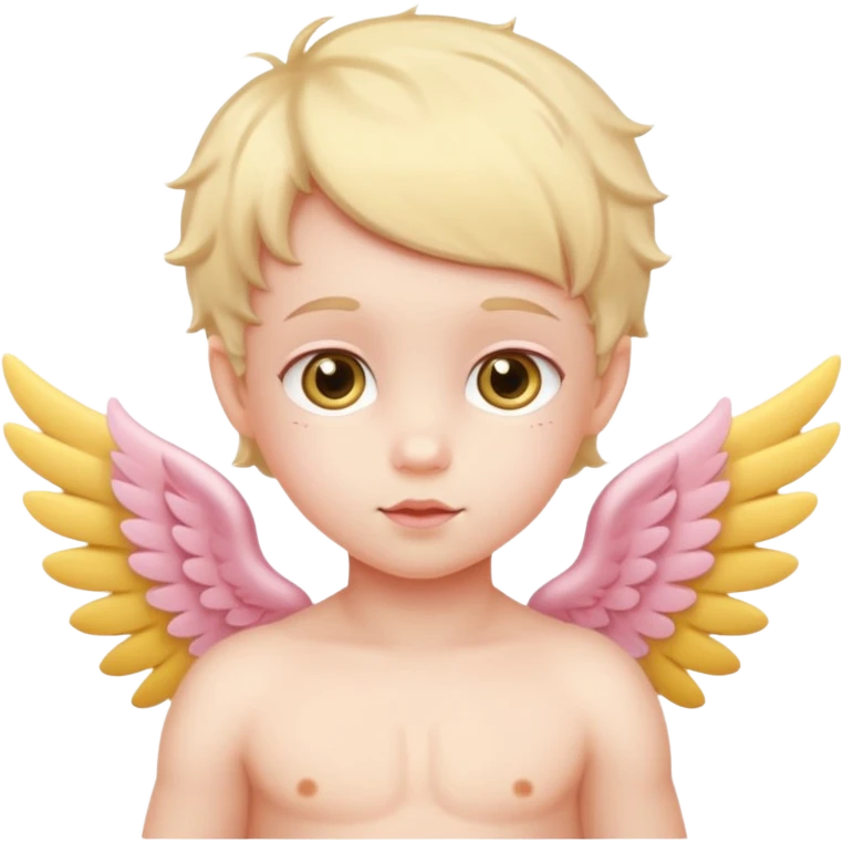 The cupid child in soft pink, beige and yellow pastel colors emoji
