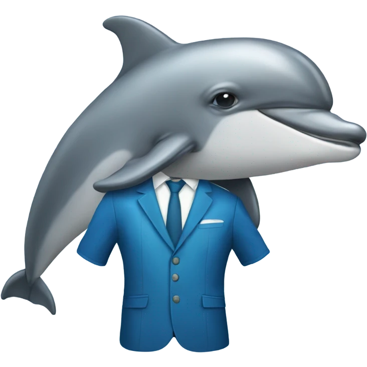 dolphin wering suit emoji