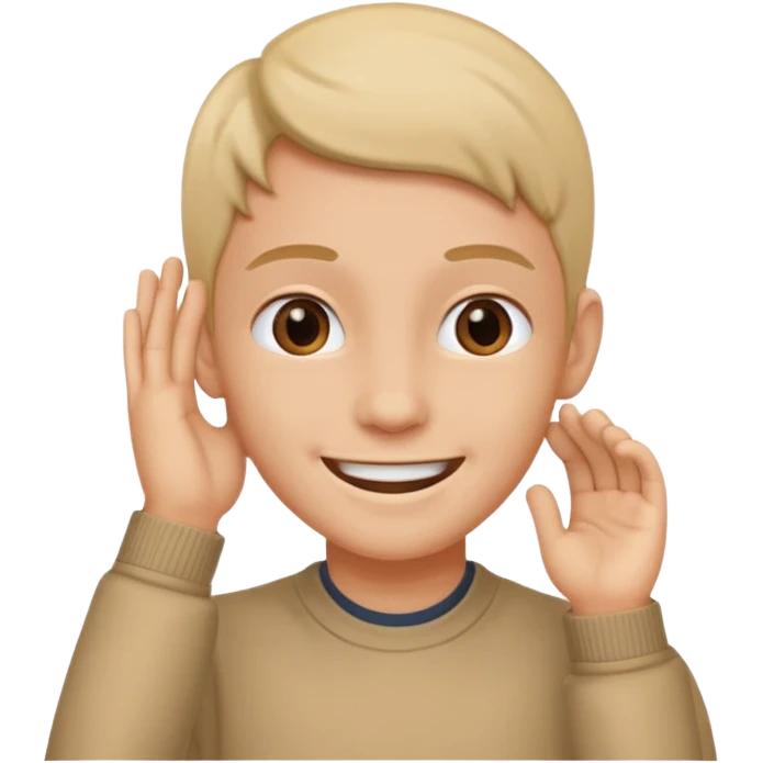 orecchio con mano dietro emoji