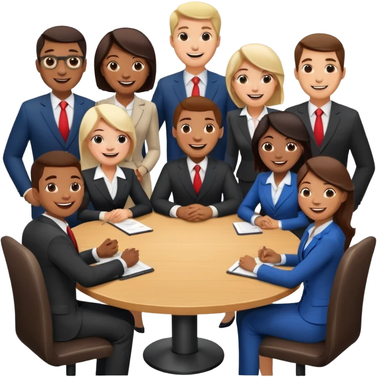 Group of person discuss in a round table  emoji