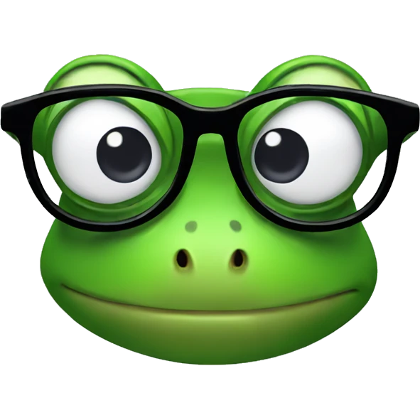 Frog with glasses emoji
