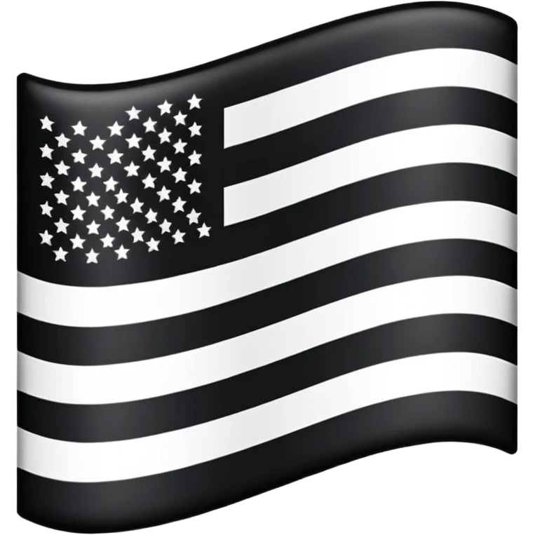 A simple flag with three black horizontal lines and three white horizontal lines, no stars and no moon emoji