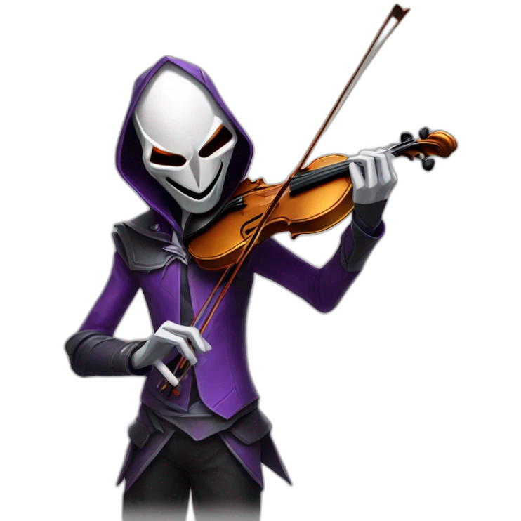 Jhin from league of legend playing the violin emoji