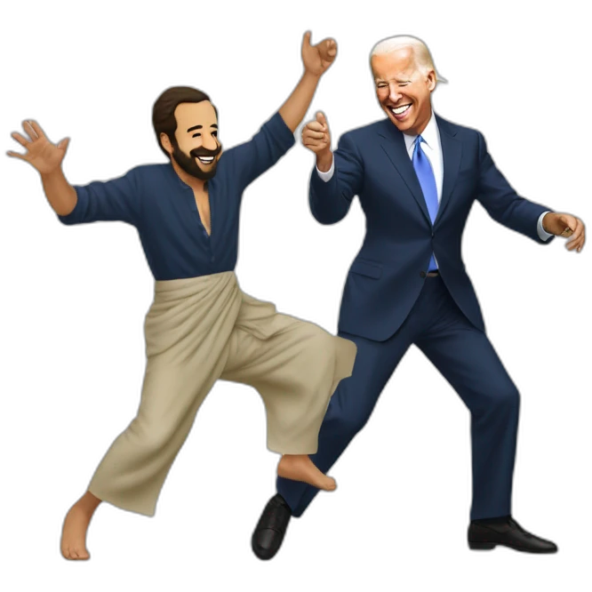 Abd el Majid taboun with Biden dancing  emoji