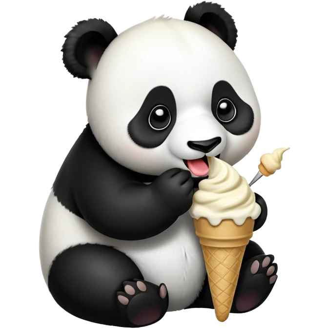 Panda eating ice cream emoji