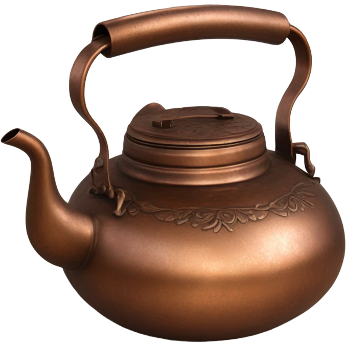 Vintage copper tea kettle emoji