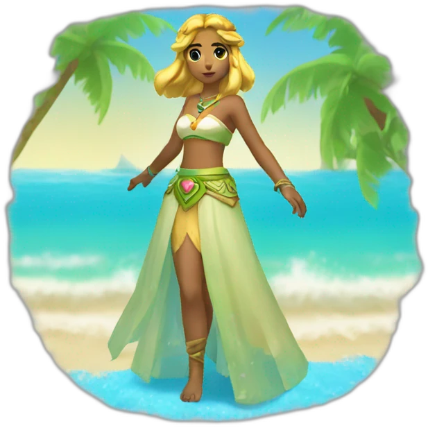 zelda as a beach princess skirt emoji