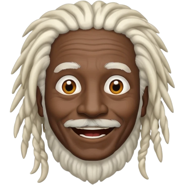 old man with white dreadlocks and black skin emoji