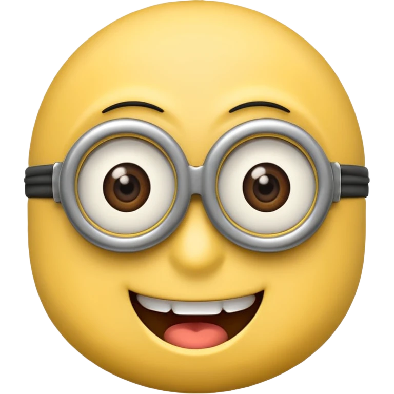 Minion emoji with a round head like normal emojis and a smurk 😏 emoji