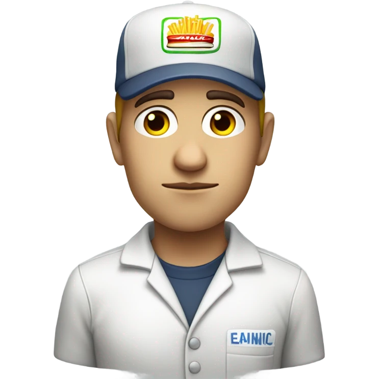 caucassian sad fast food worker emoji