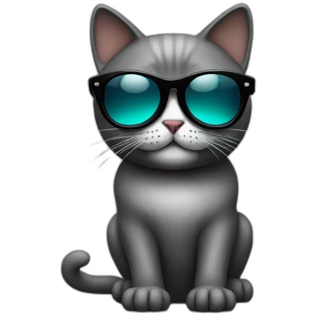 Cat with black sun glasses emoji