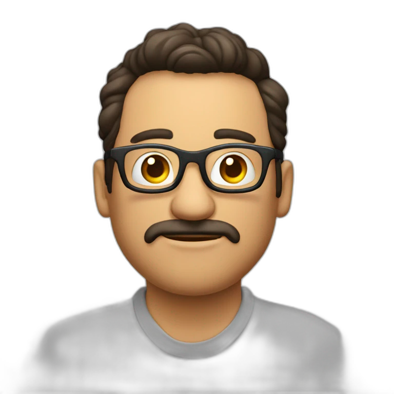 Señor gordo con lentes enojado  emoji
