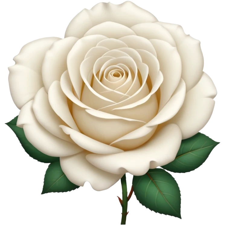 white rose, without green leaves, just flower emoji