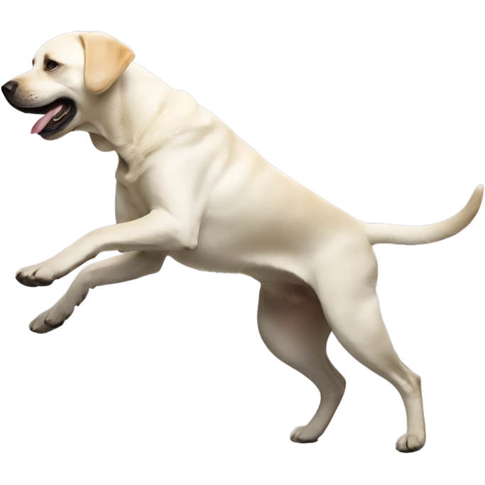 White Labrador dancing  emoji