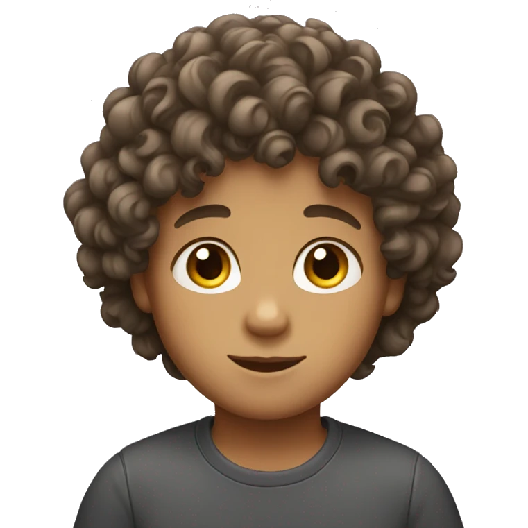 a boy with curly hair  emoji