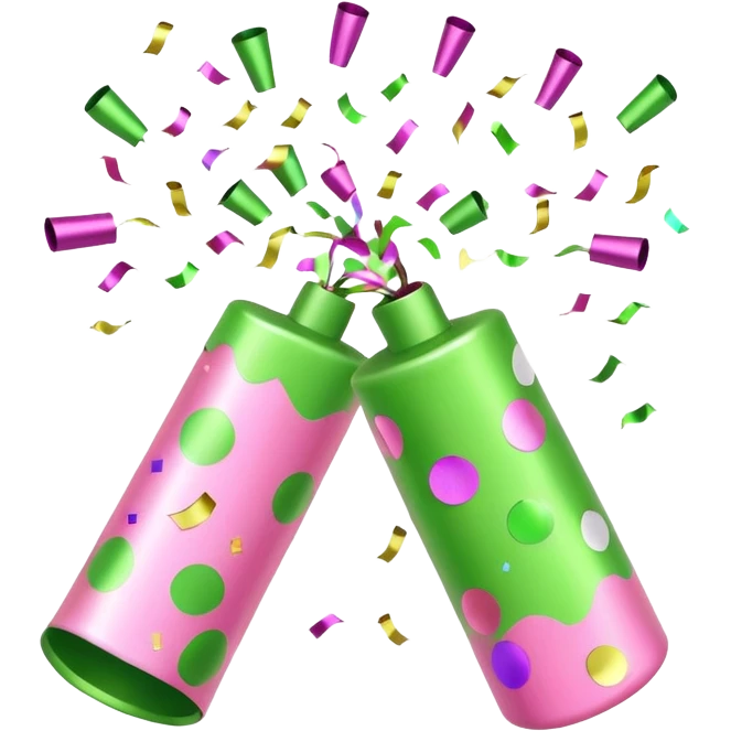 light green and light pink party poppers emoji