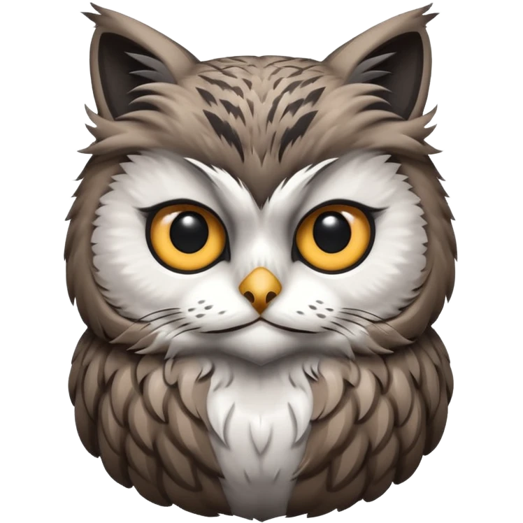 A owl with a cat head emoji