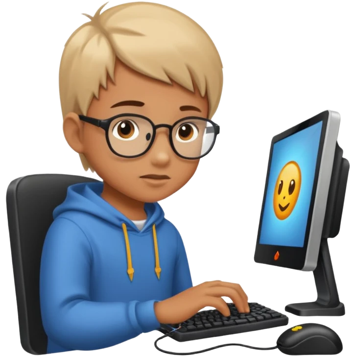 child programs a game emoji