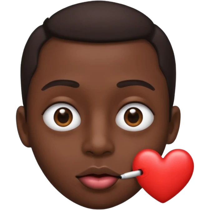 Heart eye emoji a black penis in mouth emoji