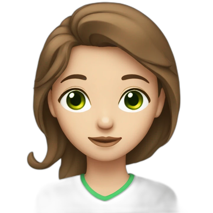 Brown hair teen-ager withe green eyes  emoji