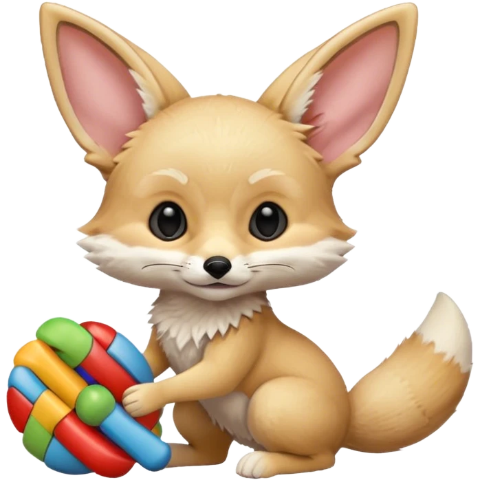 fennec playing with toys  emoji