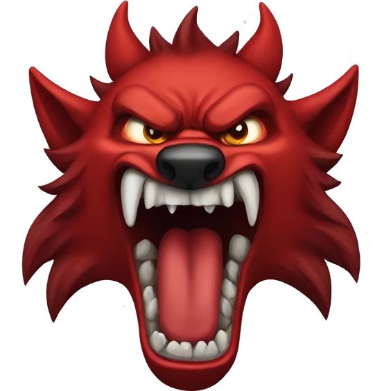 Angry Red demon wolf emoji