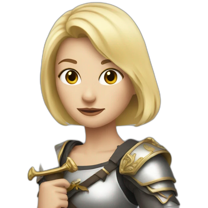 Woman blonde with sword and rabbit emoji
