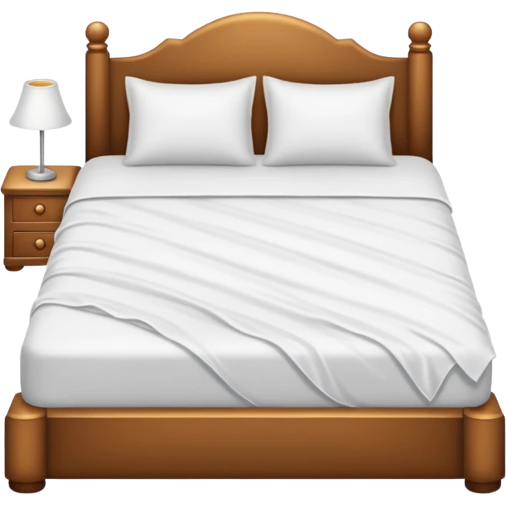 a white bed with white bedsheets emoji