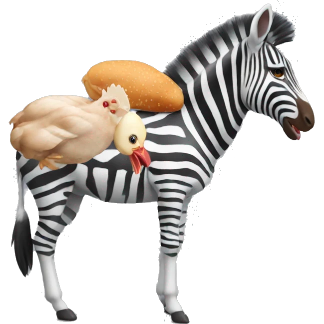 zebra eating the chicken  emoji