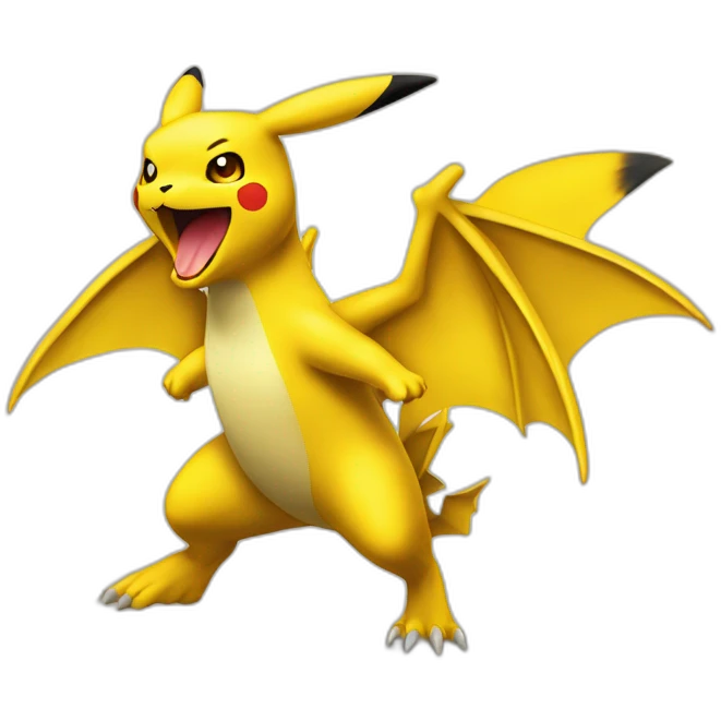 Dracaufeu sur Pikachu emoji