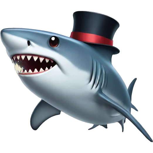 Shark with a top hat emoji