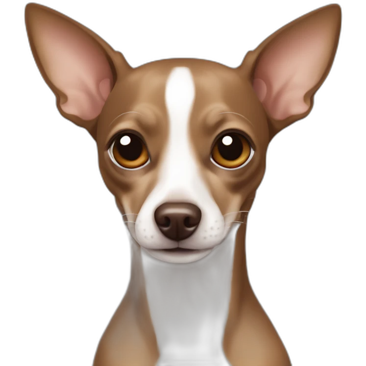 Brown and white chihuahua Italian greyhound emoji