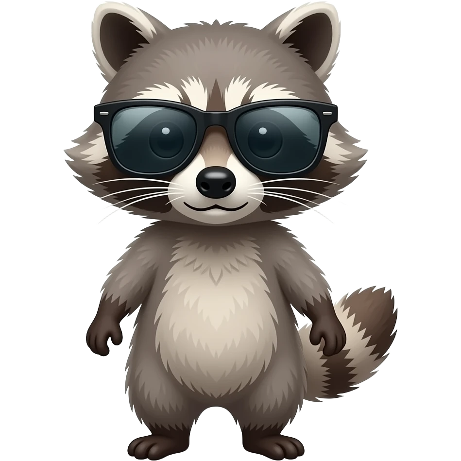 really sassy racoon with sunglasses emoji