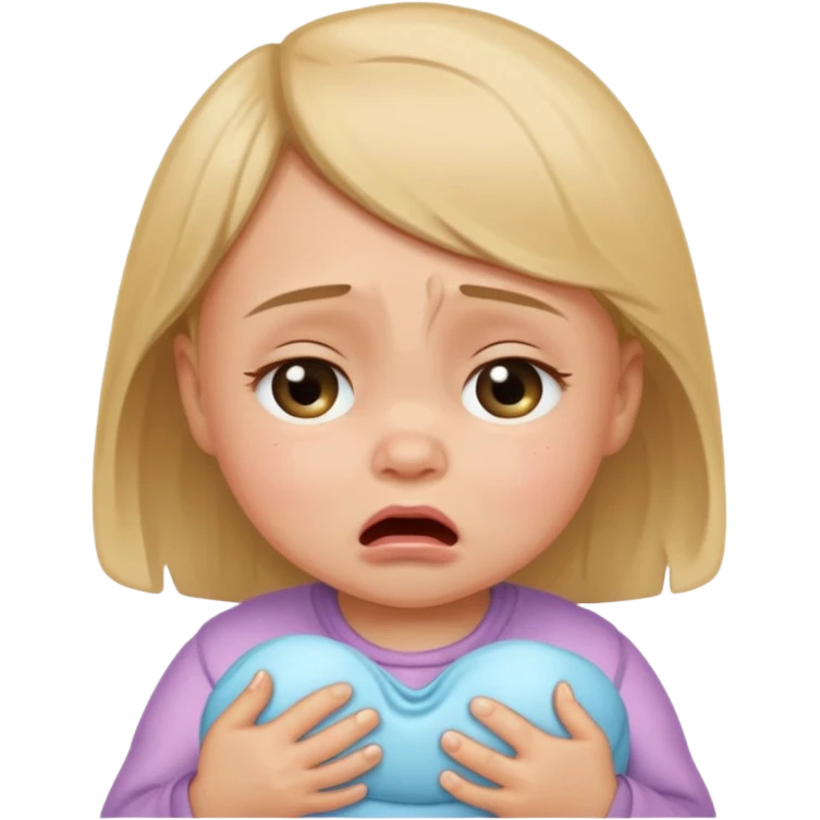 a portrait of small crying baby gỉrl emoji