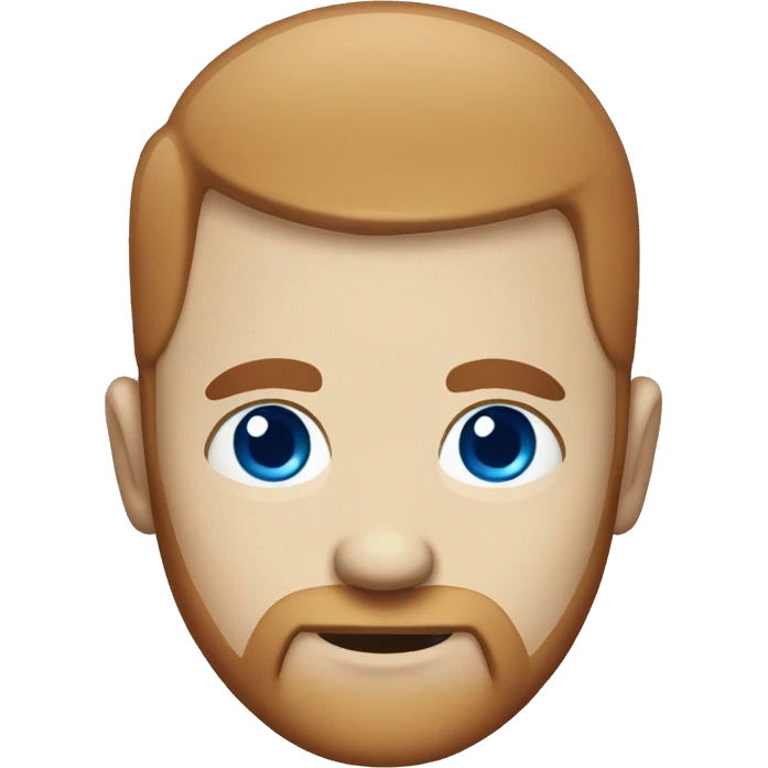 Bald white guy with dark red beard blue eyes emoji
