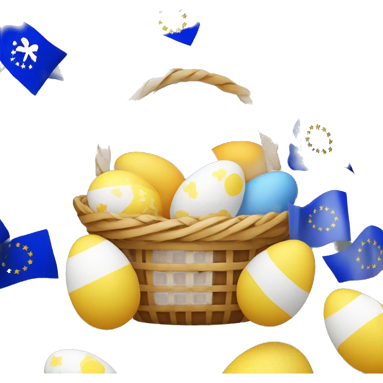 easter basket with eu flag eggs emoji