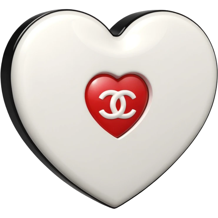 Chanel sport logo white heart 3d emoji