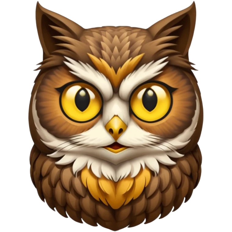Make a owl with cat head emoji