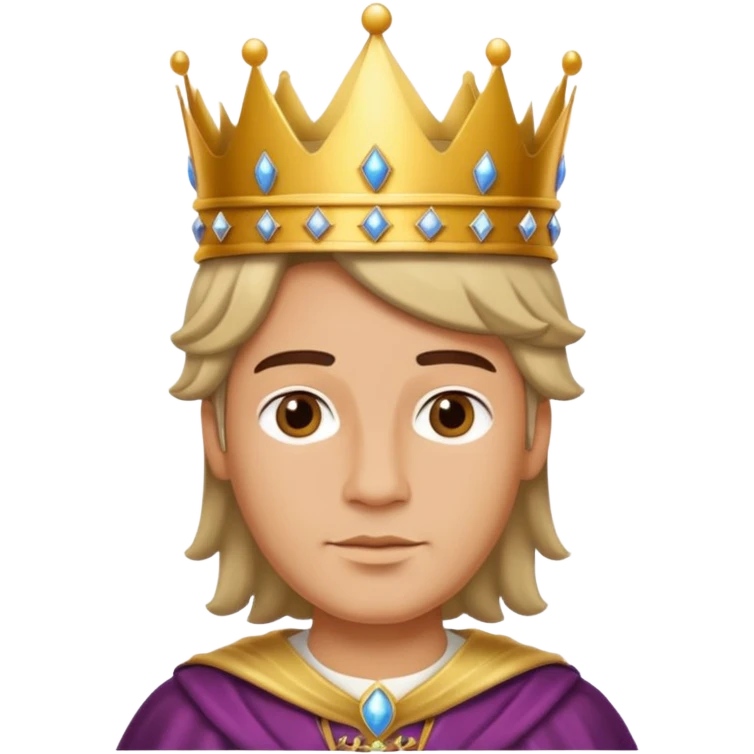 a regal king character with gender-neutral features, wearing a crown and royal attire emoji