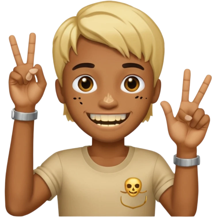 Carti Yvl handsign with a grill emoji