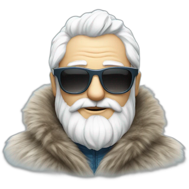 Father Frost in sunglasses glasses in a fur coat emoji